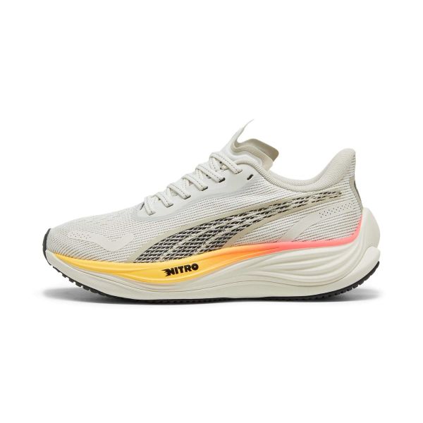 PUMA Velocity NITRO 3 Women's Running Shoes Vapor-Gray-Sun-Stream-Sunset Glow color