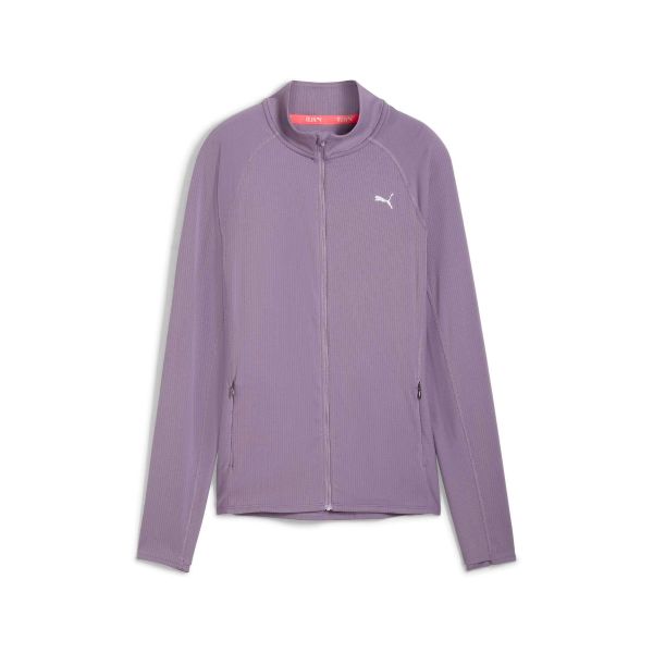 PUMA RUN FOR HER RIBBED FULL ZIP Pale Plum color