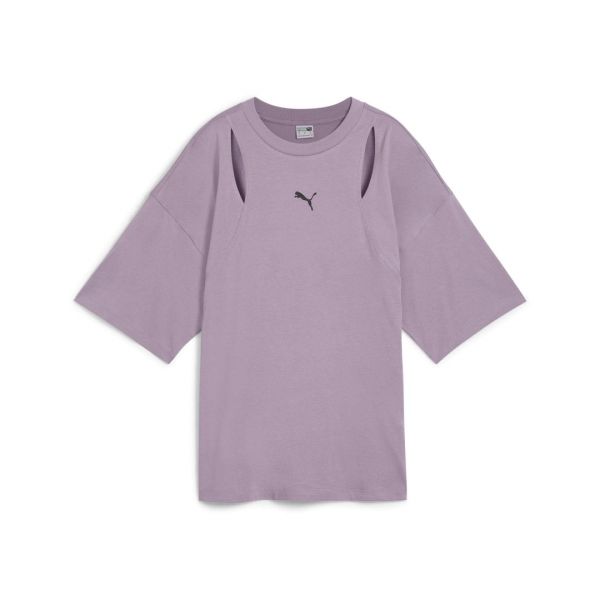 PUMA DARE TO Oversized Cutout Tee Pale Plum color