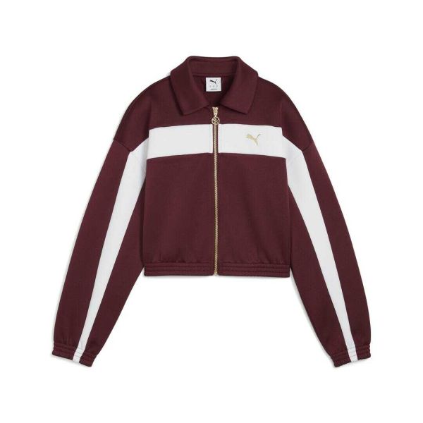 PUMA Relaxed Cropped Track Jacket Ruby Shimmer color Women's