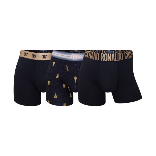 3 แพค กางเกงในแบรนด์ CR7 เรียบง่ายใส่สบายสำหรับผู้ชาย รุ่น CR7 Trunk, 3-pack (X-Mas)