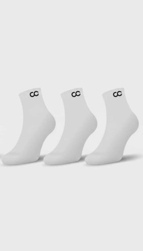 Continew Mens casual socks (3Pack) White-Black Color