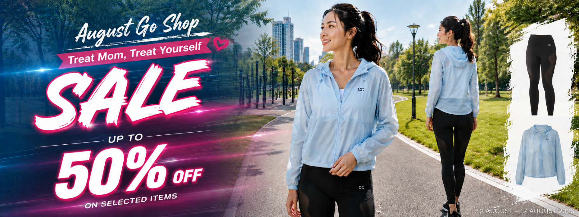SALE UP TO 50% AUGUST GO SHOP TREAT MOM, TREAT YOURSELF 